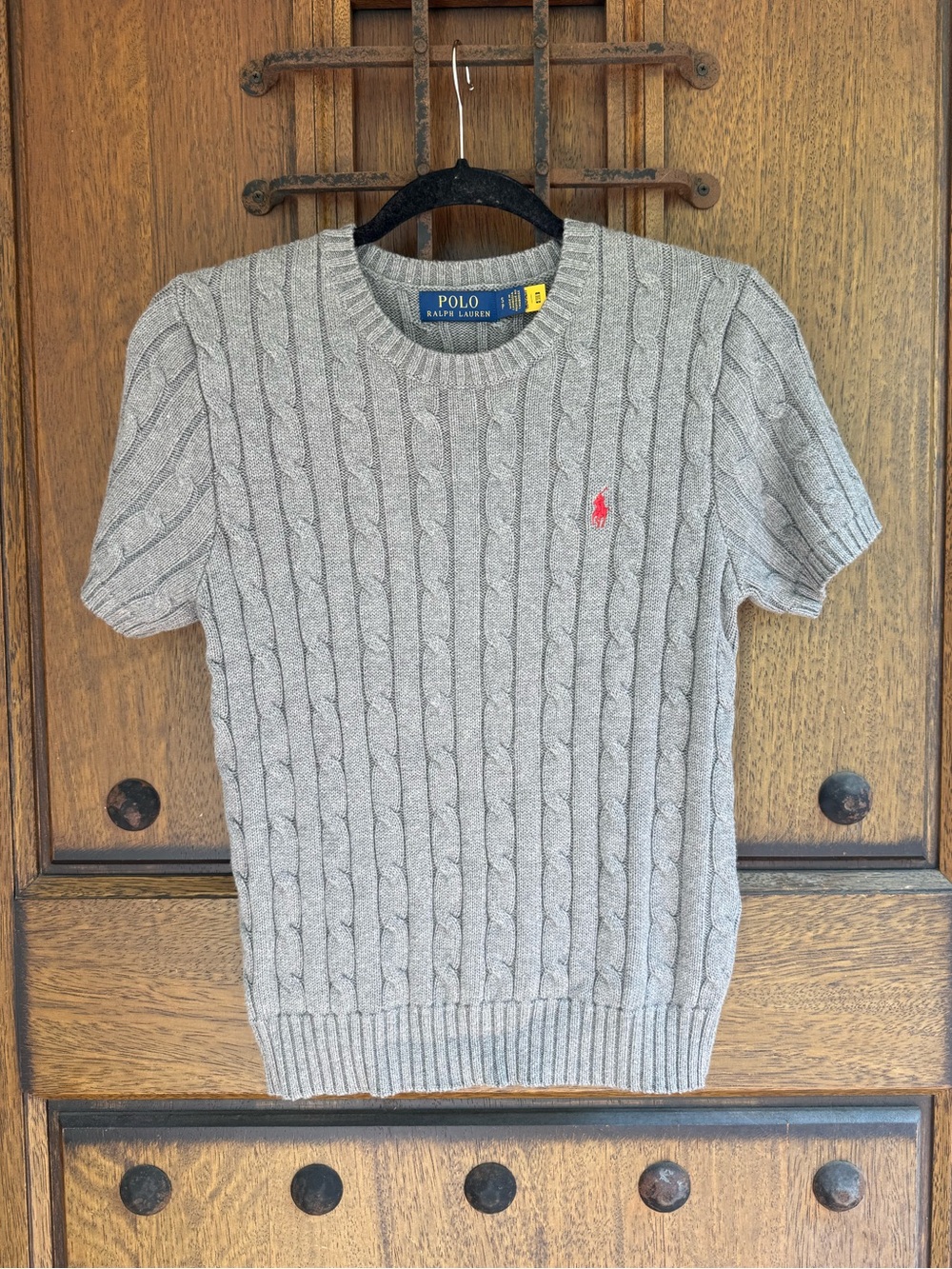 Ralph Lauren Polo Short-Sleeve Cable Crewneck Sweater Size S